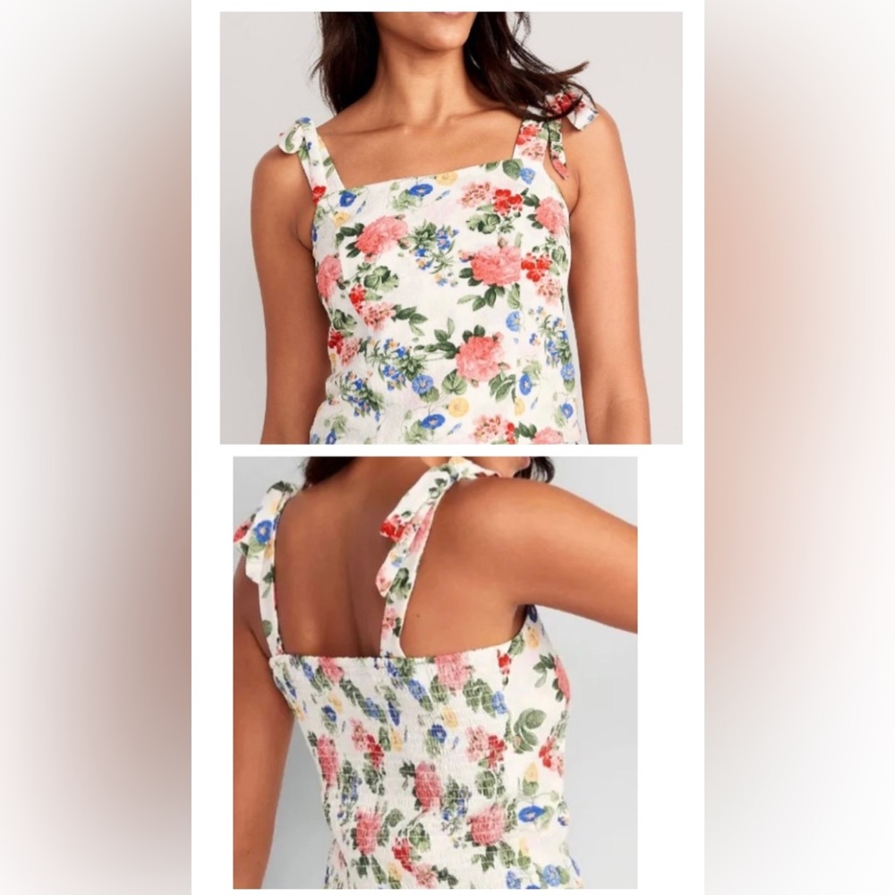Old Navy Tie Shoulder Fitted Cropped Dobby Corset Top, Small